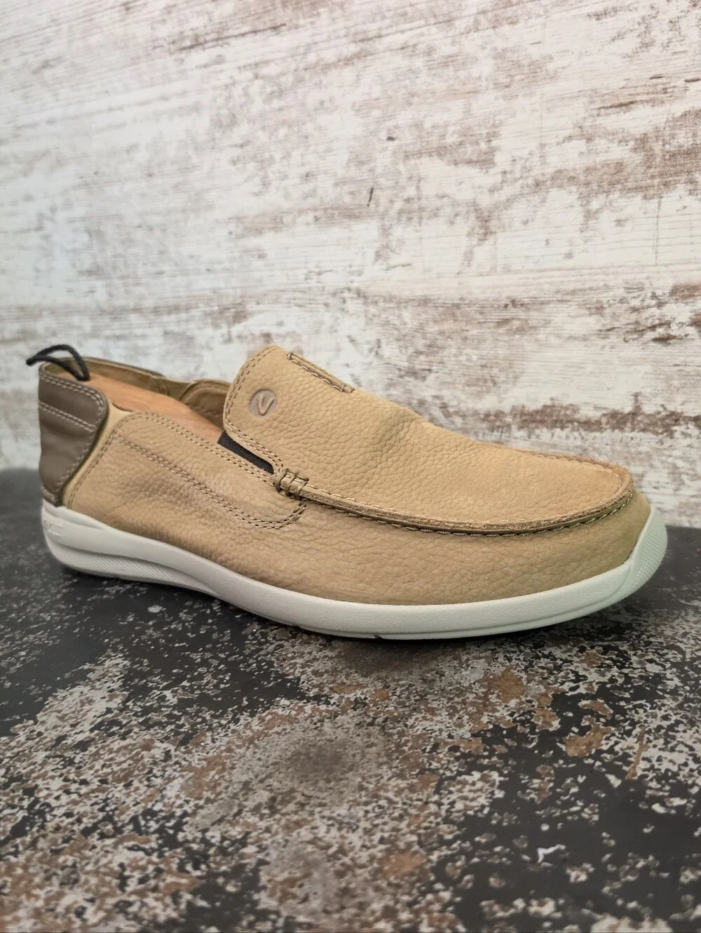 Mens Clarks Collection Loafers Shoes Sz 9 Used Brown Nubuck Leather